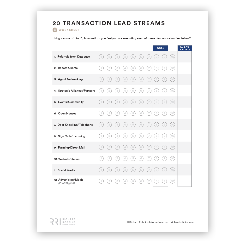 20 Transaction Lead Streams